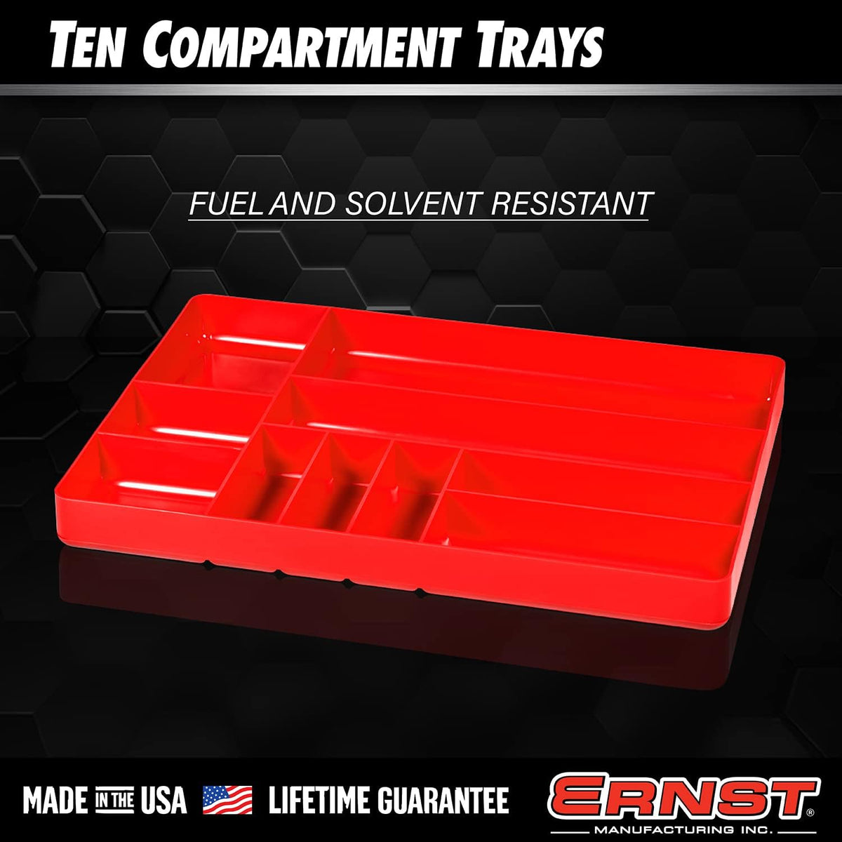  Ernst MFG Organiseur De Tiroir à 10 Compartiments : Plateau Empilable Robuste Pour L'organisation Des Outils De Garage Automobile – Boîte à Outils Discrète – Écrous Et Boulons, Outils, Pièces, Facile