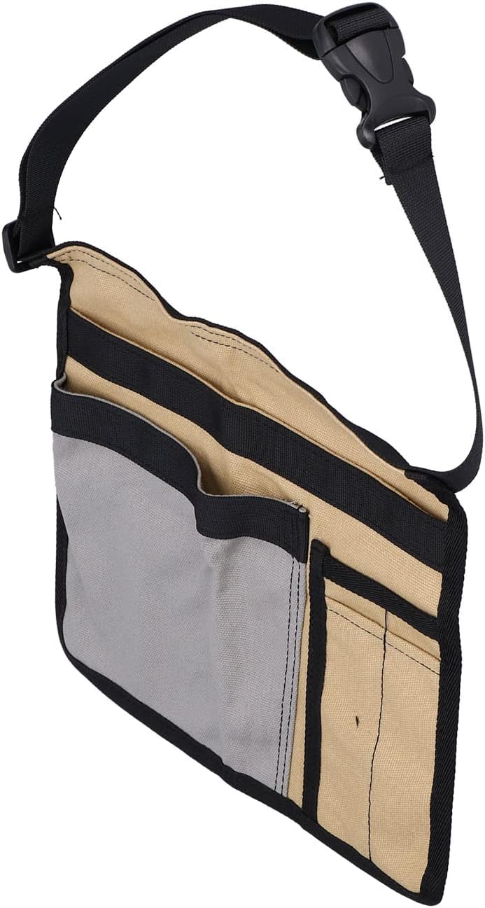  Cocoarm Sac Banane à Outils Pochette à Outils En Tissu Oxford 25 X 27,5 Cm Avec 2 Poches Principales 2 Poches à Boucle Et Ceinture Pour Les Travailleurs De Plein Air De Réparation D'escalade De