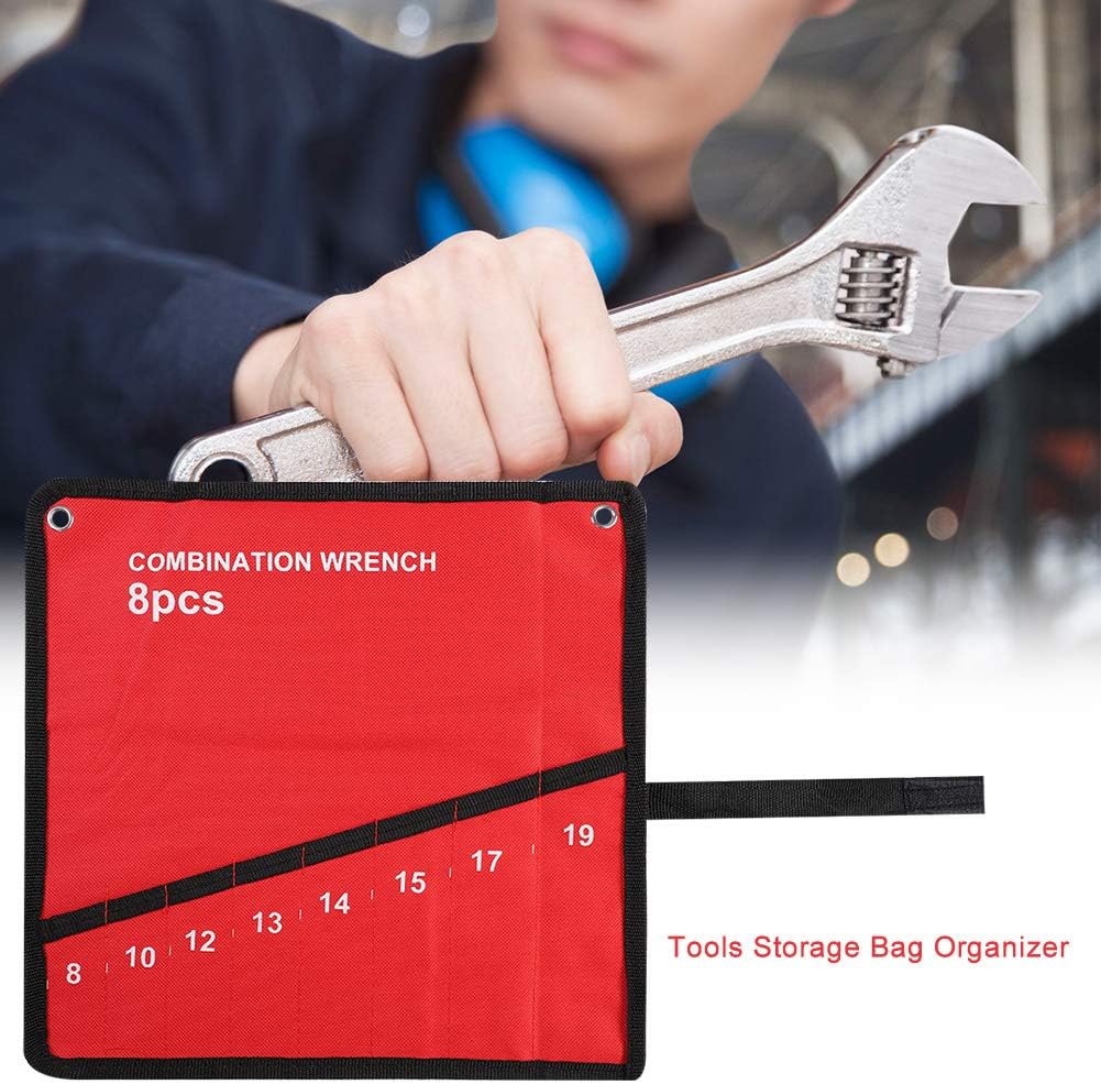  Toile Multi-Poches Enroulable Outils Sac De Rangement Clé Pince Porte-clé Organisateur (8 Bouches)