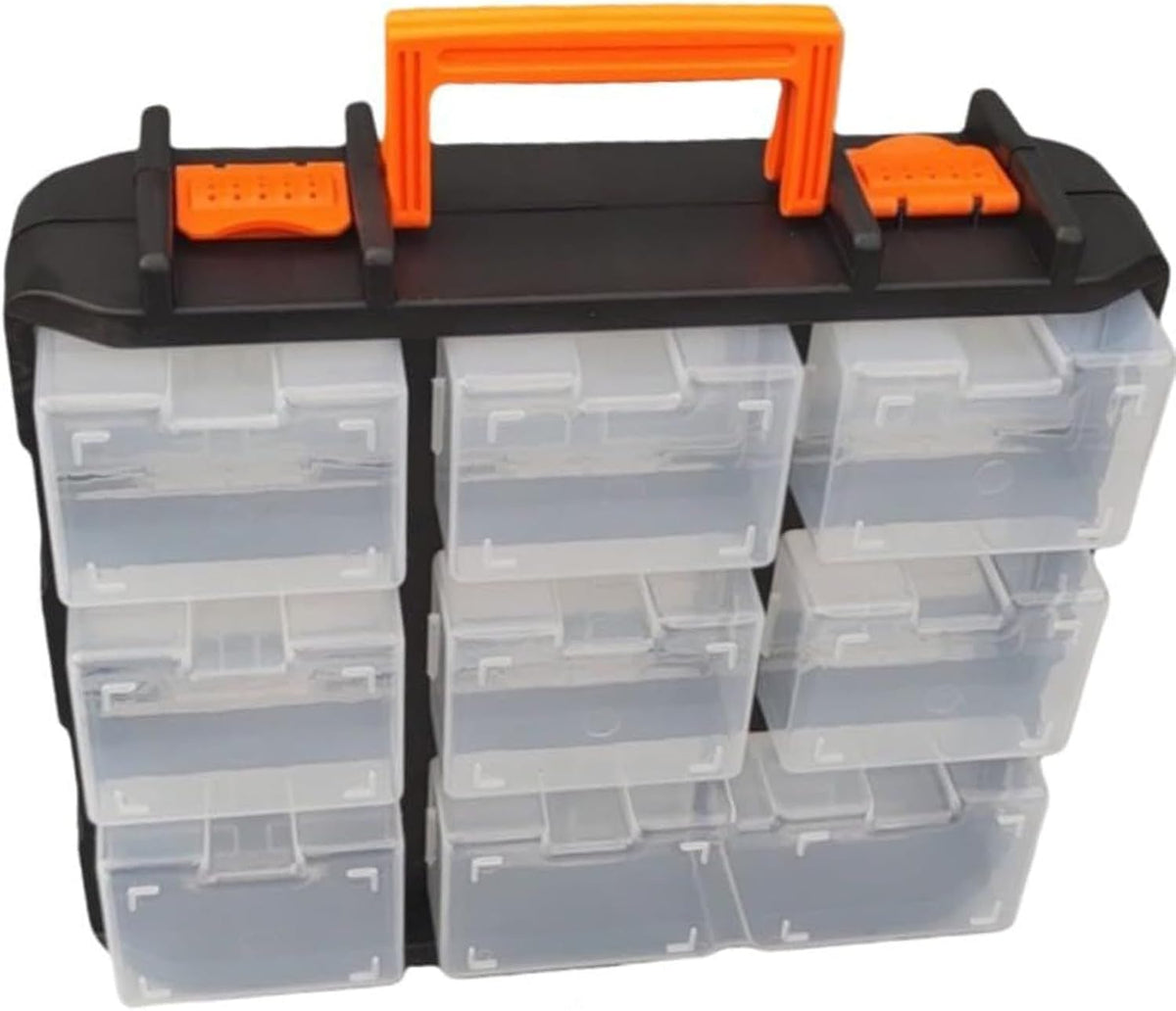 GENERIC Boîte De Rangement Amovible, Organiseur De Petites Pièces, Récipient à Outils Avec Poignée, Vis Et écrous, Empilable, étui De Rangement Pour Outils Avec Accès Facile, Organisateur De Pièces Pour