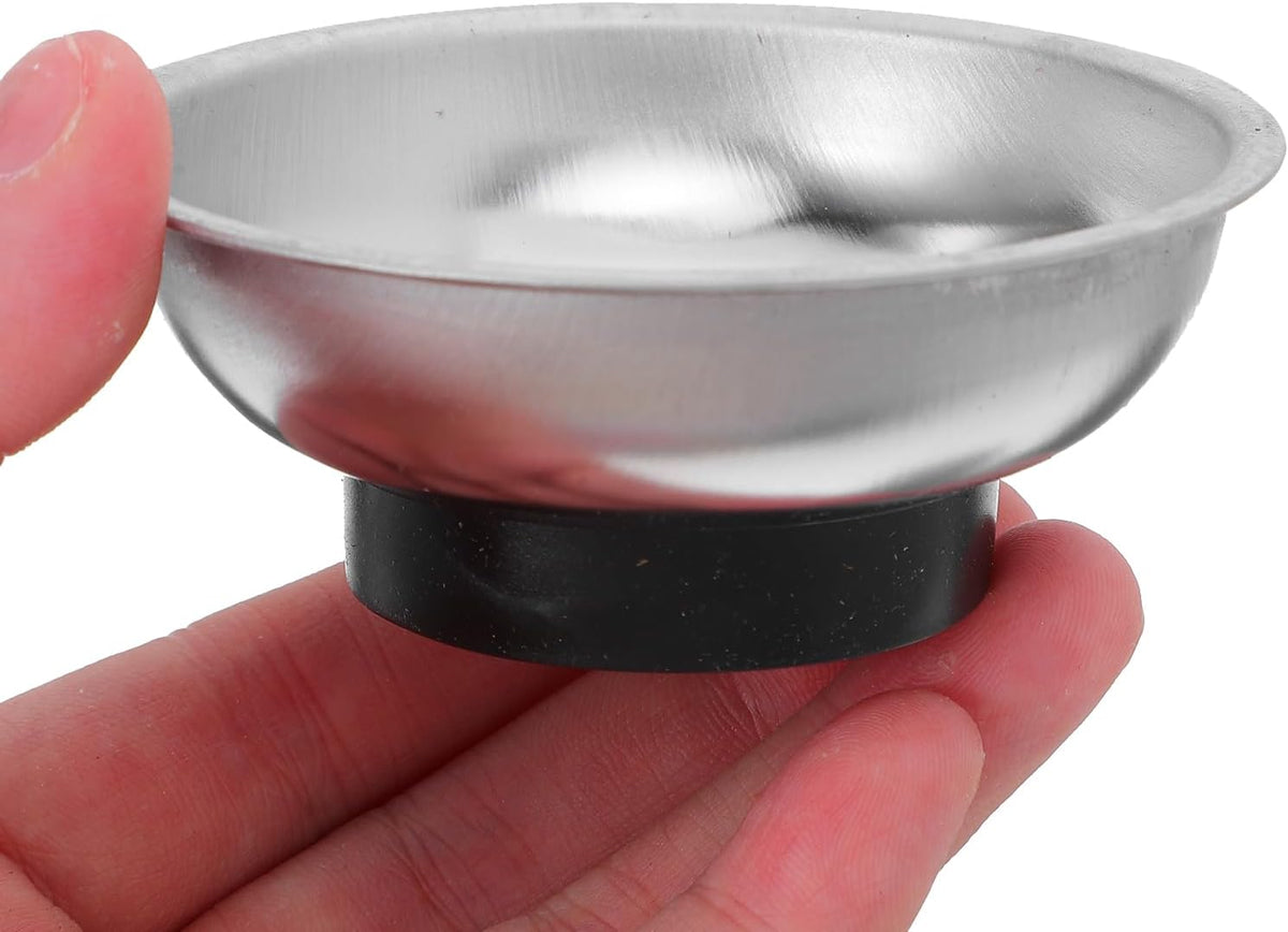  Ciieeo Plateau à Outils Magnétique Rond En Acier Inoxydable Argenté 3pcs Base Magnétique Pour Rangement Facile De Pièces Et Boulons Sur Établi