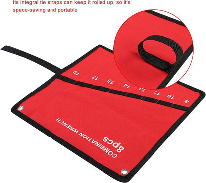  Toile Multi-Poches Enroulable Outils Sac De Rangement Clé Pince Porte-clé Organisateur (8 Bouches)