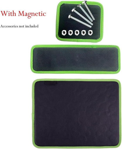  Ensemble De Tapis Porte-outils Magnétique Pour Réparation De Voiture Avec Finition Verte Et Noire Et Trois Tailles Dont 190 X 150 Mm, 230 X 110 Mm, 330 X 255 Mm Pour L'organisation De Garage Et
