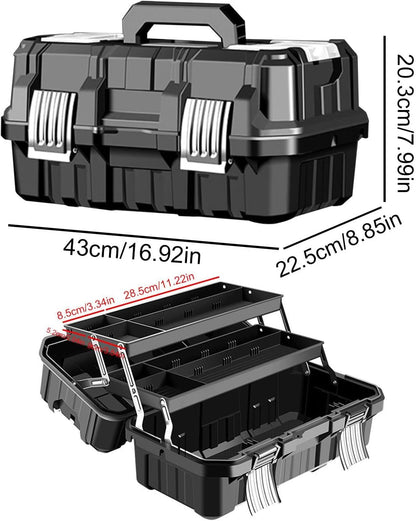  Boîte De Rangement De Matériel,boîte De Rangement D'outils | Organisateur De Matériel étanche à 3 Couches Pliable | Solution De Stockage Multifonctionnelle De Grande Capacité Avec Boucle En Acier
