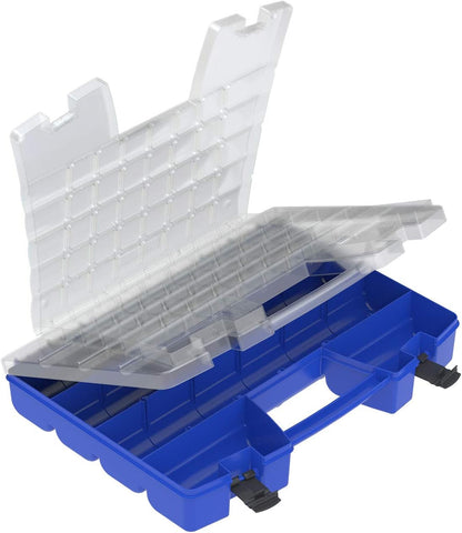  Akro-Mils 06318 Boîte De Rangement Portable à Compartiments Multiples (45,7 X 33 X 10,2 Cm), Bleu
