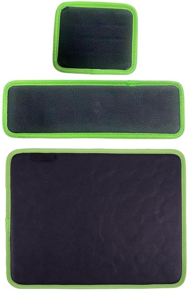  Ensemble De Tapis Porte-outils Magnétique Pour Réparation De Voiture Avec Finition Verte Et Noire Et Trois Tailles Dont 190 X 150 Mm, 230 X 110 Mm, 330 X 255 Mm Pour L'organisation De Garage Et