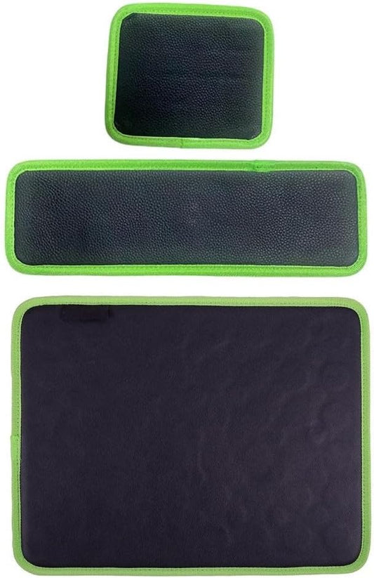  Ensemble De Tapis Porte-outils Magnétique Pour Réparation De Voiture Avec Finition Verte Et Noire Et Trois Tailles Dont 190 X 150 Mm, 230 X 110 Mm, 330 X 255 Mm Pour L'organisation De Garage Et