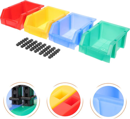  Ciieeo Set De Boîtes De Rangement En Plastique Léger Et Portable Lot De 4 Boîtes De Pièces D'entrepôt Modulables Pour Vis Et Petits Objets , Pour Organiser Classe Ou Bureau