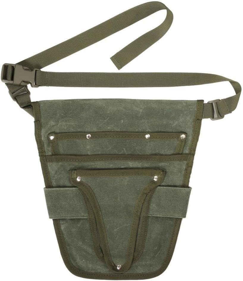  Sac Fourre-tout De Jardinage En Toile Cirée Avec Huit Compartiments Pour Outils Et Sangles Convertibles à Porter Comme Sac à Dos Ou à La Main Dans La Teinte Verte (vert)