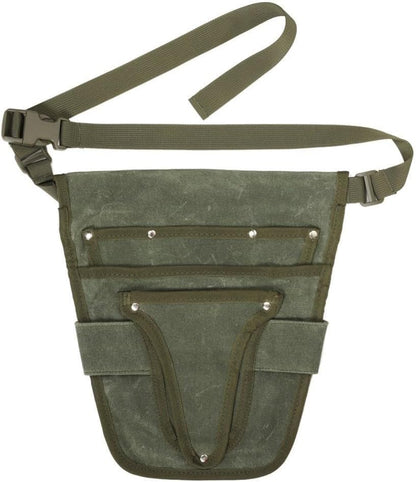  Sac Fourre-tout De Jardinage En Toile Cirée Avec Huit Compartiments Pour Outils Et Sangles Convertibles à Porter Comme Sac à Dos Ou à La Main Dans La Teinte Verte (vert)