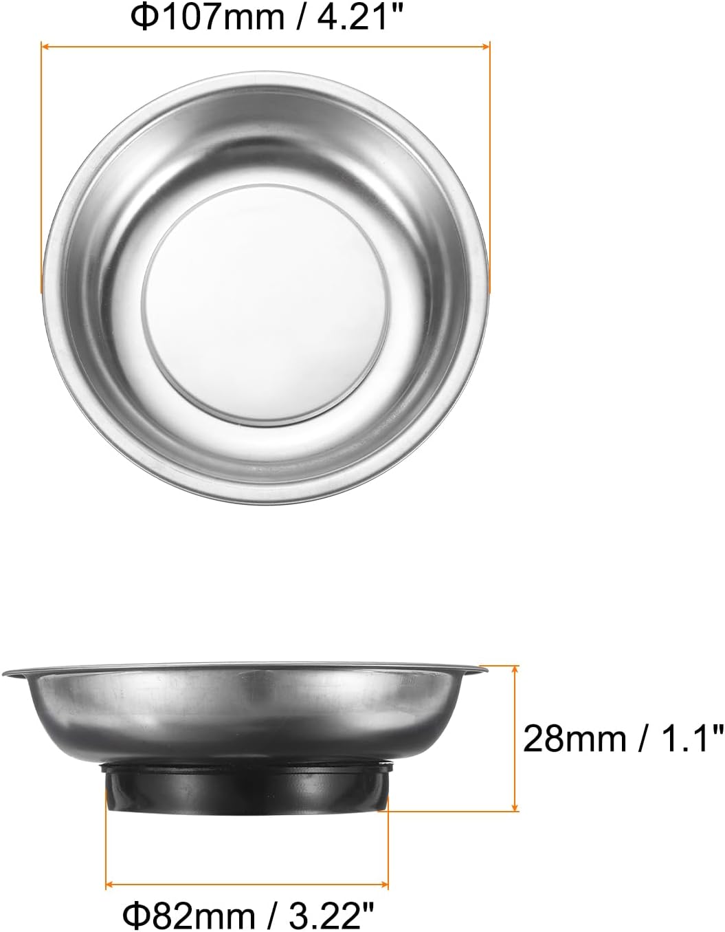  Sourcing Map Lot De 5 Plateaux Magnétiques Ronds De 10,2 X 2,5 Cm En Acier Inoxydable Pour Douilles à Vis, écrous, Boulons, Rondelles, Pièces Métalliques