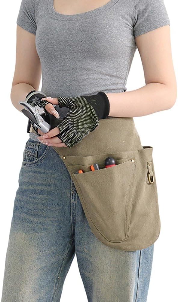  Sacoche Porte-Outils Pour Ceinture, Tablier Porte-Outils Pour Le Jardinage, Les Fleuristes, Le Travail Du Bois, Le Bricolage, Pour Outils à Main, Sac à Outils Avec Ceinture Réglable