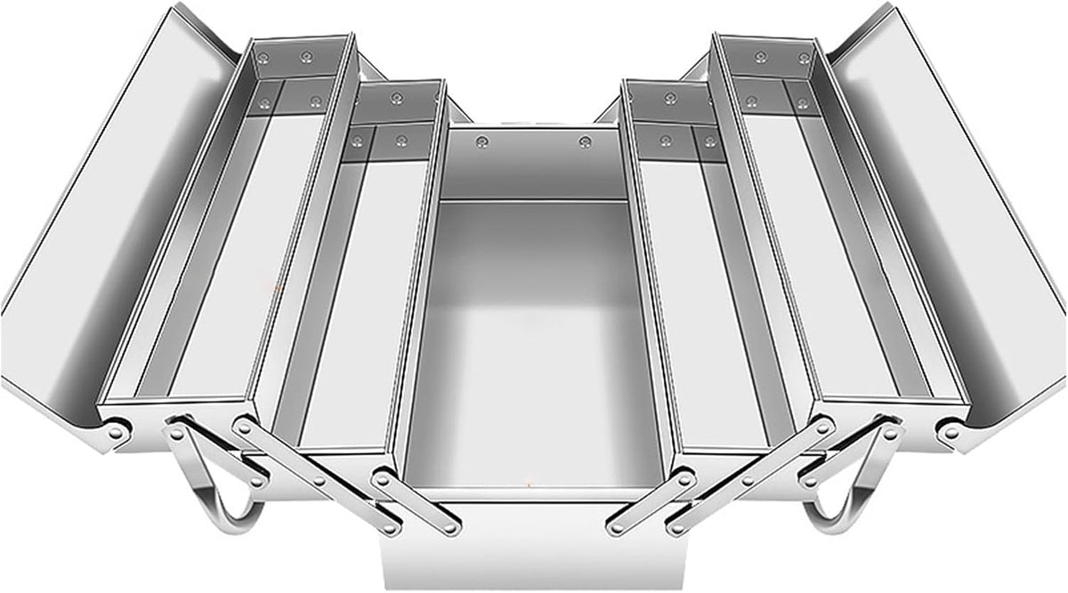  Boîtes À Outils Pliage En Acier Inoxydable Boîte Des Organisateurs Avec Double/Trois Couches Pour Stockage D'outils Efficace Une Portabilité Facile