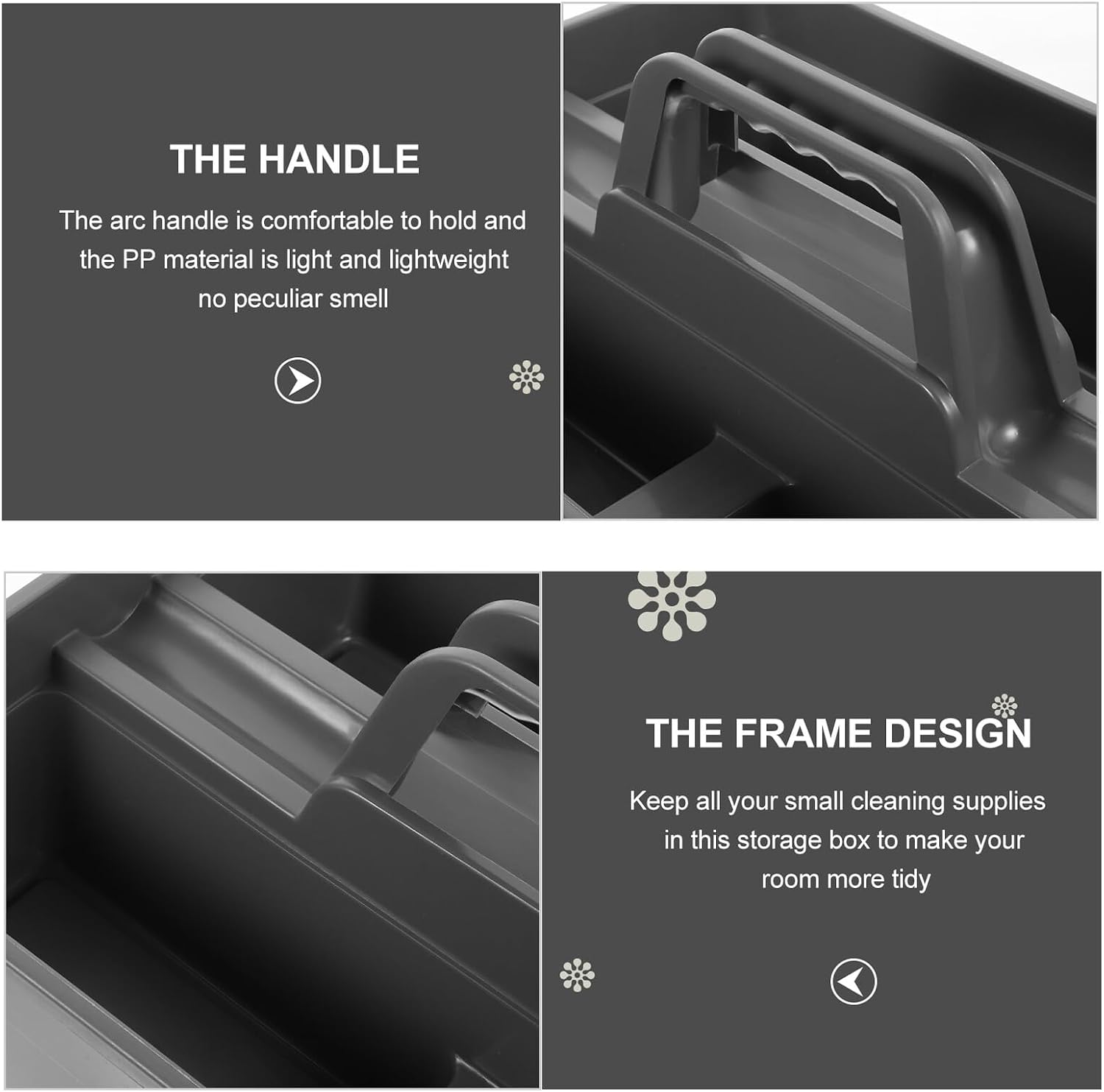  STOBAZA Boîte De Rangement Pour Produits De Nettoyage Portable Avec Poignée En Pp, Organiseur Pratique Pour Outils De Nettoyage à Main, Maison Voiture