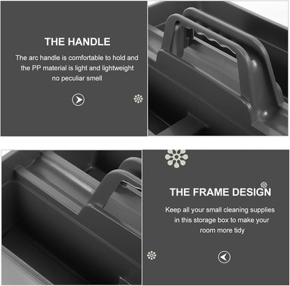  STOBAZA Boîte De Rangement Pour Produits De Nettoyage Portable Avec Poignée En Pp, Organiseur Pratique Pour Outils De Nettoyage à Main, Maison Voiture