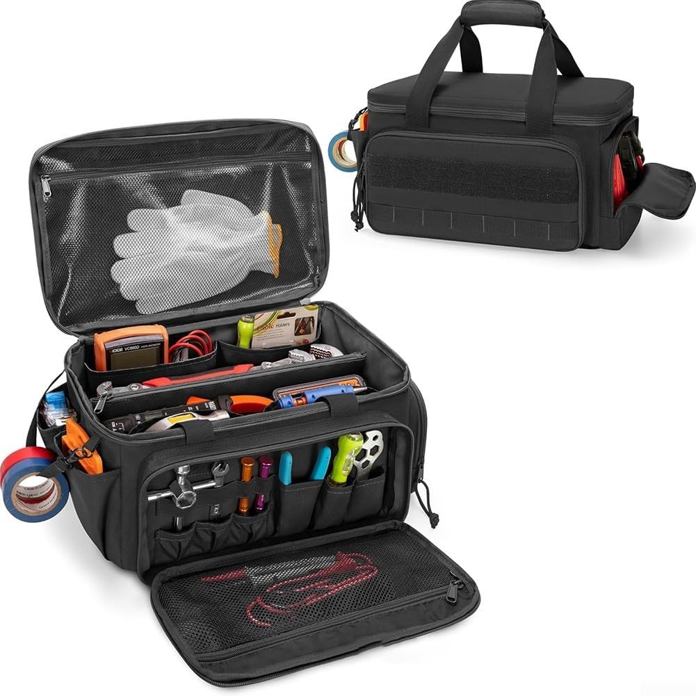  Sac De Rangement Pour Outils, En Toile Robuste Multifonction, Pour Homme, Organiseur à Main Pour Atelier Et Matériel De Bricolage (kaki)