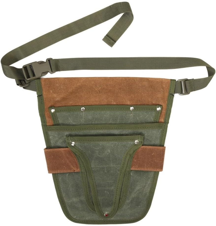  Sac Fourre-tout De Jardinage En Toile Cirée Avec Huit Compartiments Pour Outils Et Sangles Convertibles à Porter Comme Sac à Dos Ou à La Main Dans La Teinte Verte (vert)