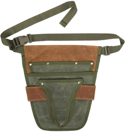  Sac Fourre-tout De Jardinage En Toile Cirée Avec Huit Compartiments Pour Outils Et Sangles Convertibles à Porter Comme Sac à Dos Ou à La Main Dans La Teinte Verte (vert)