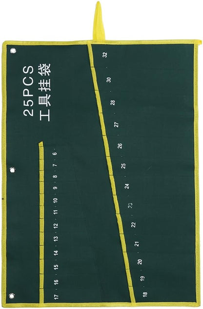 Sac à Clés En Toile En Rouleau, Organiseur D'outils à Poches Multiples Avec 6 à 25 Options De Poches, Rangement Portable à Suspendre Ou à Enrouler Pour Mécaniciens Charpentiers, Atelier De