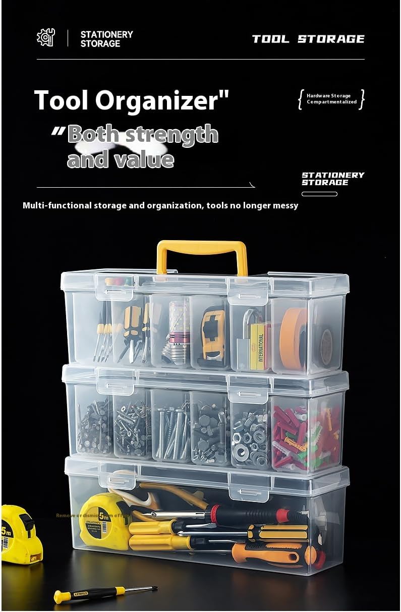  Boîte De Rangement Multifonction Portable Avec Compartiment Amovible Pour Voiture, Camping, Outils Ménagers, Solution De Rangement Compacte