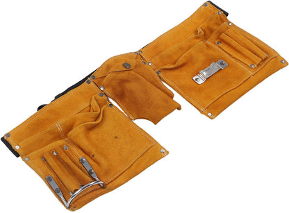  Sac De Ceinture à Outils En Cuir De Vache, Résistant Aux Coupures, Robuste, Respirant, Pochette De Taille Réglable Pour Les Travailleurs D'entretien