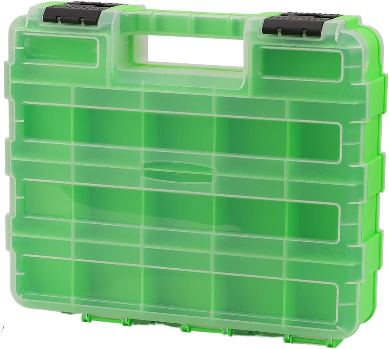 GENERIC Petite Boîte à Outils – Portable Double Face 34 Compartiments – Récipient De Quincaillerie Avec Couvercle Transparent | Pour Garage, Maison, Atelier, , Perceuse, Douille, électronique