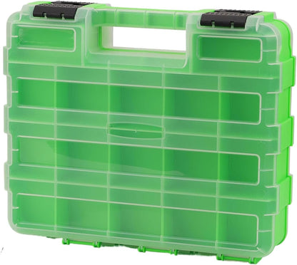 GENERIC Petite Boîte à Outils – Portable Double Face 34 Compartiments – Récipient De Quincaillerie Avec Couvercle Transparent | Pour Garage, Maison, Atelier, , Perceuse, Douille, électronique