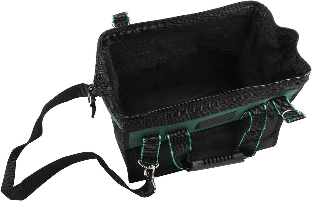  Sac à Outils Robuste Vert De 40,6 Cm Avec Plusieurs Compartiments Et Sangle Rembourrée Pour Un Transport Facile (B)