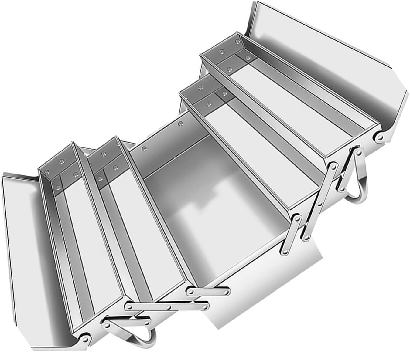  Boîtes À Outils Pliage En Acier Inoxydable Boîte Des Organisateurs Avec Double/Trois Couches Pour Stockage D'outils Efficace Une Portabilité Facile