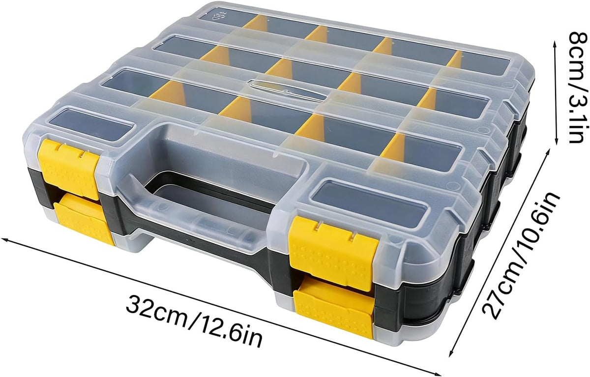 GENERIC Organiseur De Vis – Boîte De Rangement à 34 Compartiments Pour Clous, Vis, Boulons, Petites Pièces Pour Noix, Perles, Bijoux, Articles De Pêche, Garage, Bureau, Maison, Atelier, électriciens
