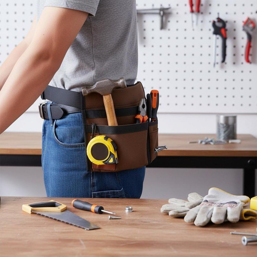  Ceinture Porte-Outils De Jardin En Toile - Pochette À Outils Ajustable À Taille, Tablier Utilitaire Léger Avec Poches Pour Femmes Hommes, Organisateur De Jardinage