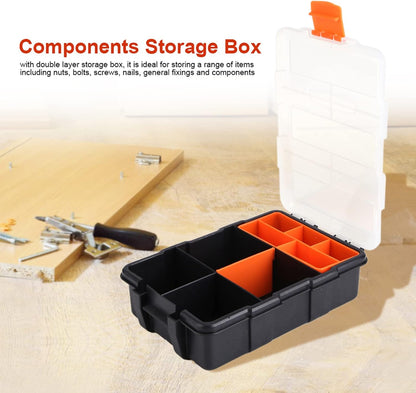  Boîte De Rangement à Deux Couches En Plastique Robuste Pour Petites Pièces