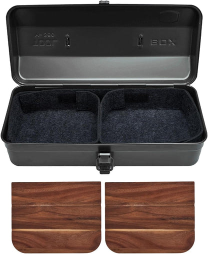  Boîte à Outils De Camping En Fer Avec Poignée Confortable En Cuir Et Finition Peinture Protectrice Adaptée à Divers Environnements