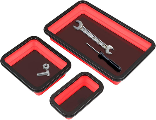  Plateau Magnétique Pour Pièces Mécaniques, Organisateur De Rangement D'outils, Design Compact Pliable, Construction En Acier Inoxydable, Parfait Pour Le Tri Des Vis à écrous, Garage, Réparation