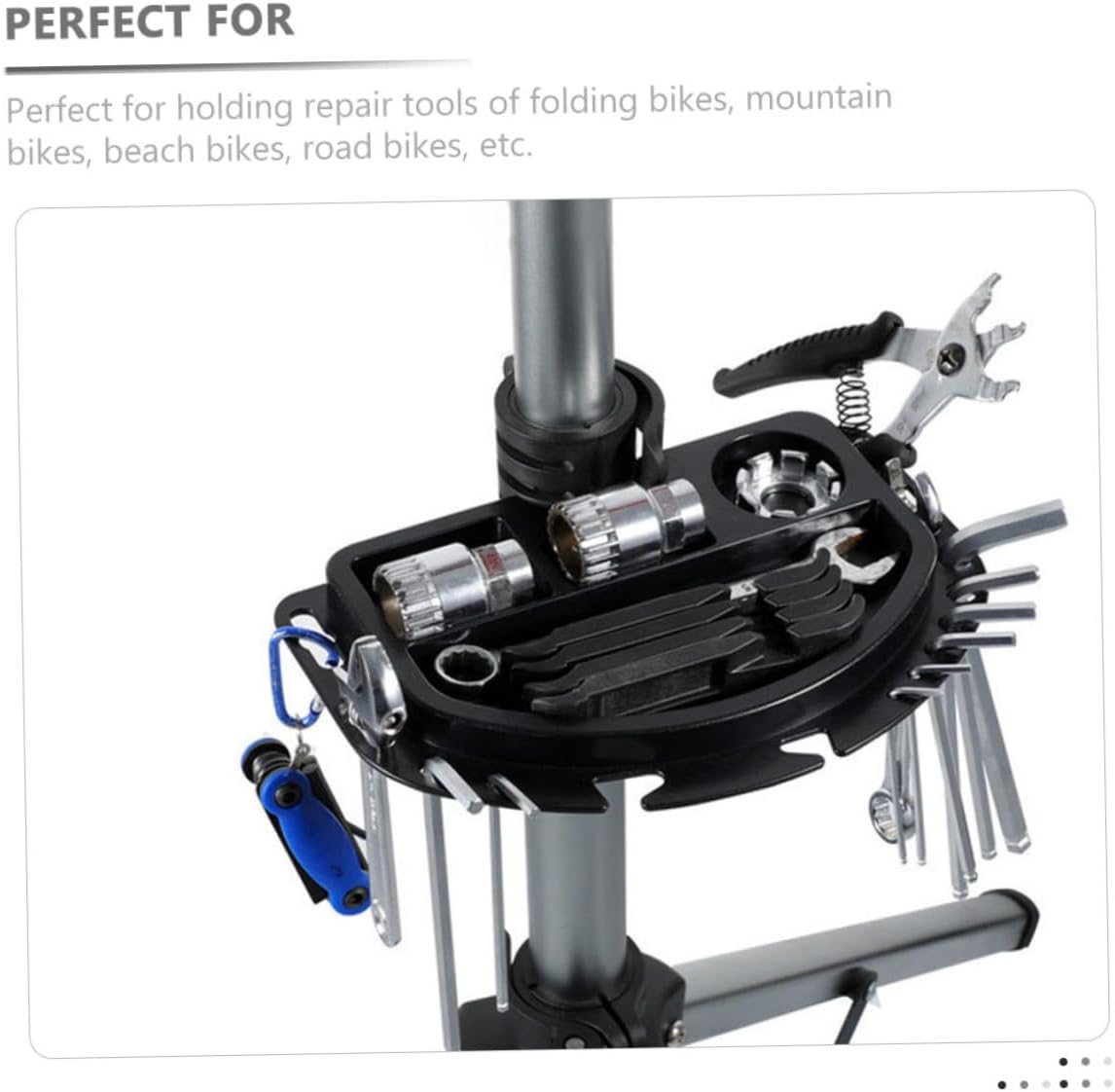  Gatuida Palette De Réparation Vélo 2 Pièces En PC Noir Support Multi-grilles Montable Pour Garage Et Abri, Porte-Outils Pratique Pour Entretien De Vélos De Route Et Plage