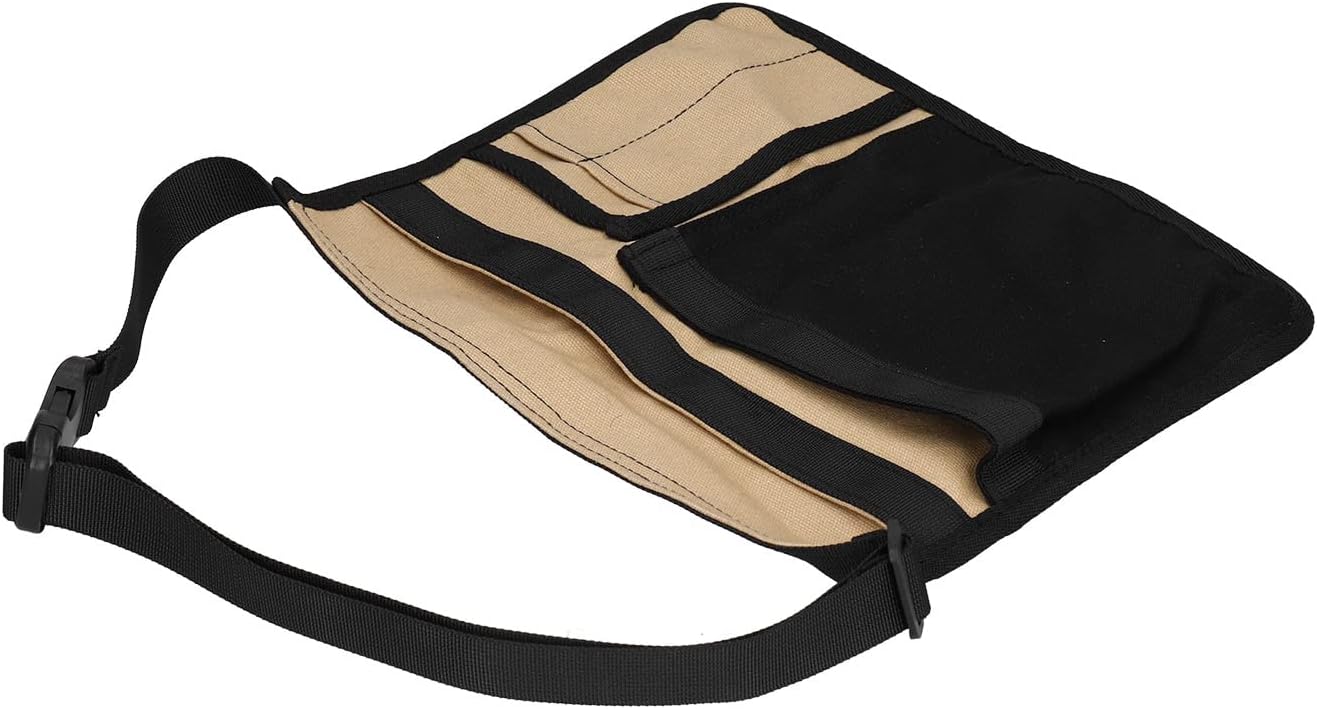  Cocoarm Sac Banane à Outils Pochette à Outils En Tissu Oxford 25 X 27,5 Cm Avec 2 Poches Principales 2 Poches à Boucle Et Ceinture Pour Les Travailleurs De Plein Air De Réparation D'escalade De