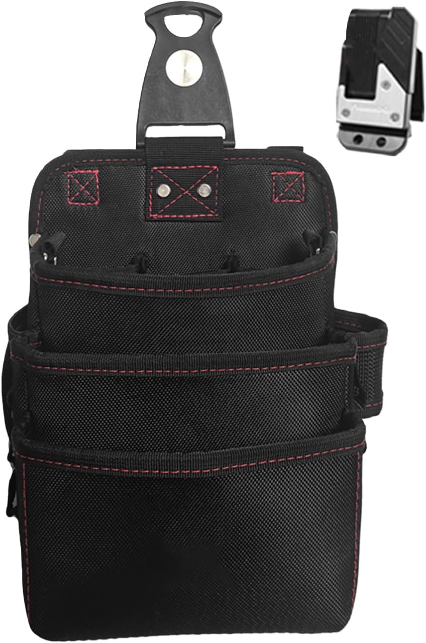  Ceinture Porte-Outil - Organisateur Oxford Imperméable 3 Couches,Pochette Ceinture Travail,pour Travail Construction Menuiserie Jardin Mécanique Électricité