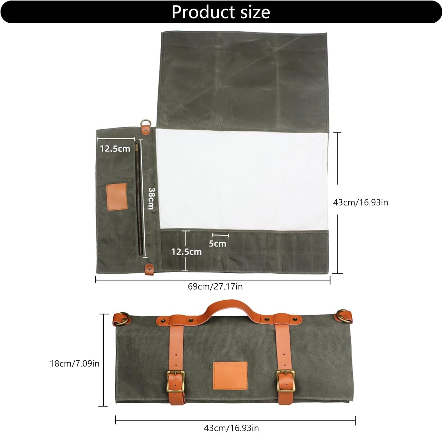  Sac à Outils De Grande Capacité Avec Poignée Ergonomique Et Sangle Réglable Pour Chefs Professionnels Et Amateurs De Cuisine