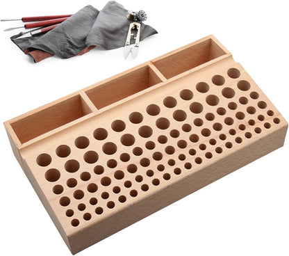  Support De Rangement Pour Outils,Support En Hêtre à Fentes Pour Emporte-Pièces | Boîte De Stockage Pour Outils En Cuir,pour La Maison, Les Professionnels, Cadeau Femmes Et Amis, Travail Intérieur Et