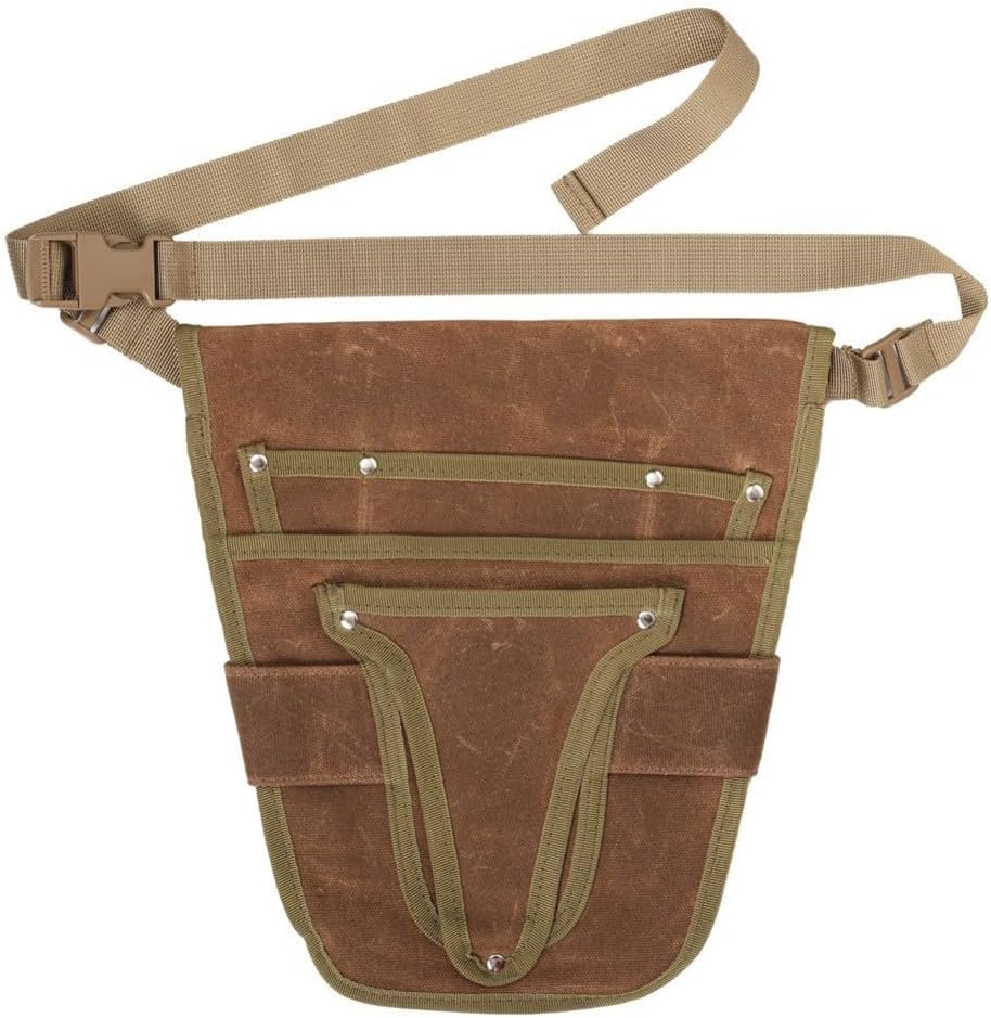  Sac Fourre-tout De Jardinage En Toile Cirée Avec Huit Compartiments Pour Outils Et Sangles Convertibles à Porter Comme Sac à Dos Ou à La Main Dans La Teinte Verte (vert)
