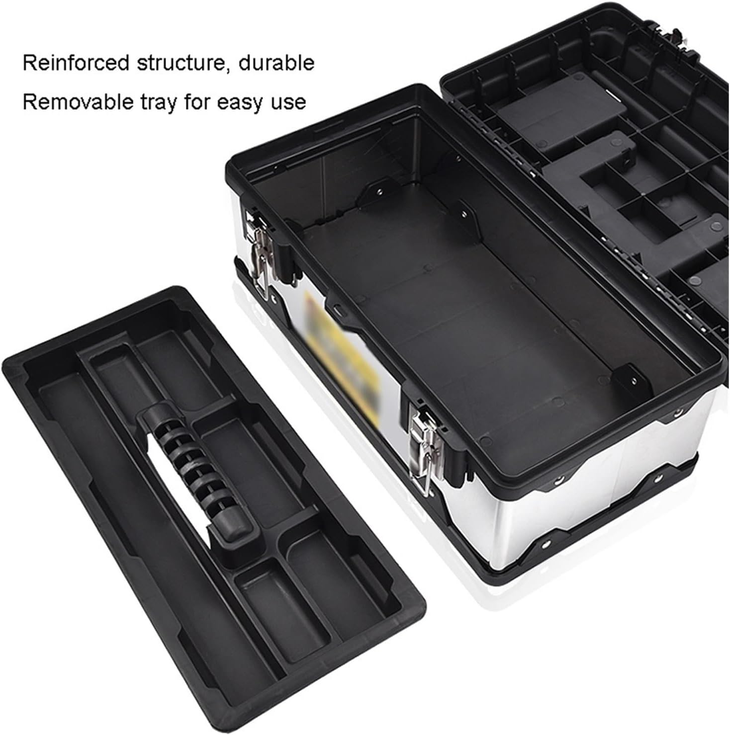  Caisses à Outils Boîte à Outils En Acier Inoxydable Kit De Réparation Matériel Portable Multifonction For La Maison Stockage Supplémentaire(17inch)
