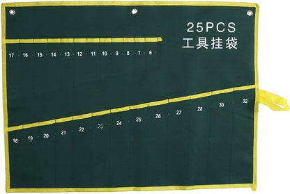  Sac à Clés En Toile En Rouleau, Organiseur D'outils à Poches Multiples Avec 6 à 25 Options De Poches, Rangement Portable à Suspendre Ou à Enrouler Pour Mécaniciens Charpentiers, Atelier De