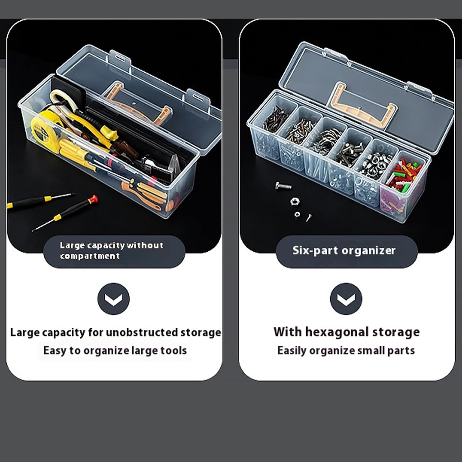  Boîte De Rangement Multifonction Portable Avec Compartiment Amovible Pour Voiture, Camping, Outils Ménagers, Boîte à Outils