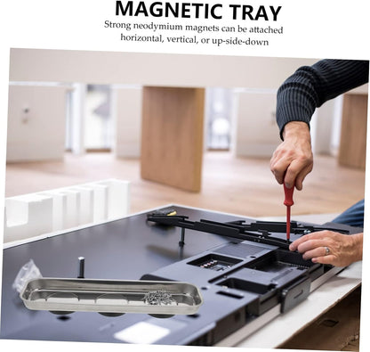  VALICLUD Organisateur Magnétique De Pièces En Acier Inoxydable – Plateau Magnétique Pour Vis Et Écrous – Outil Atelier Garage Mécanique – Usage Professionnel Et Maison