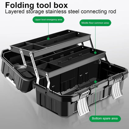  Boîte De Rangement De Matériel,boîte De Rangement D'outils, Organisateur De Stockage D'outils Matériels Imperméables Pliables à 3 Couches, Boîte à Outils Multifonctionnelle Robuste De Grande Capacité