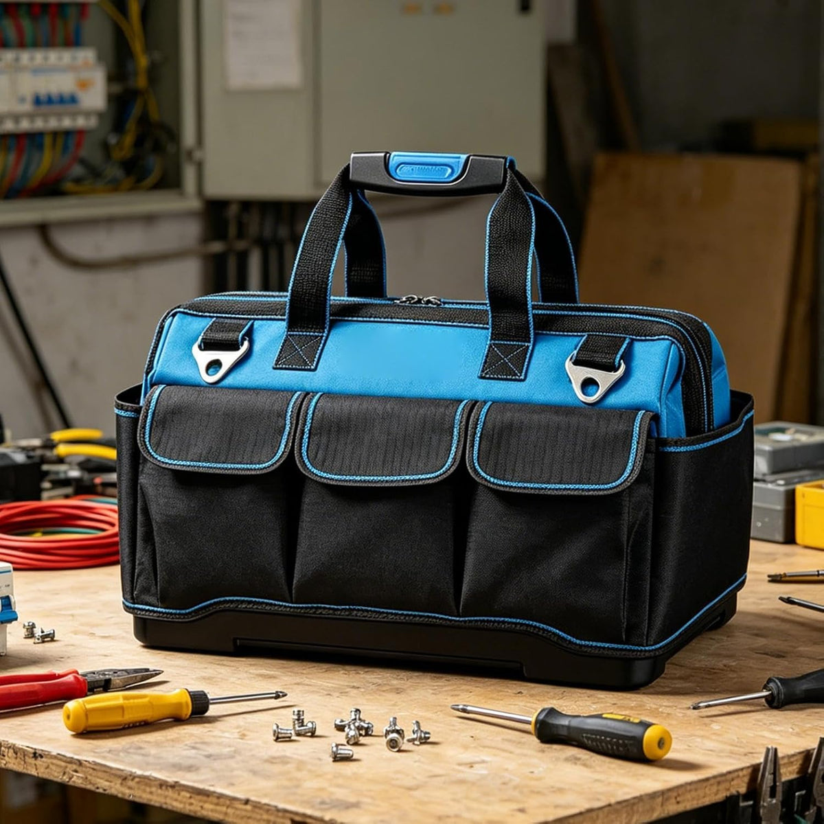 GENERIC Sac à Outils Organisateur | Oxford Résistant Imperméable Multi-poches | Sac À Outils Mécanicien Portable,pour Travaux De Construction Maison Garage Atelier Papa électricien Mécanicien
