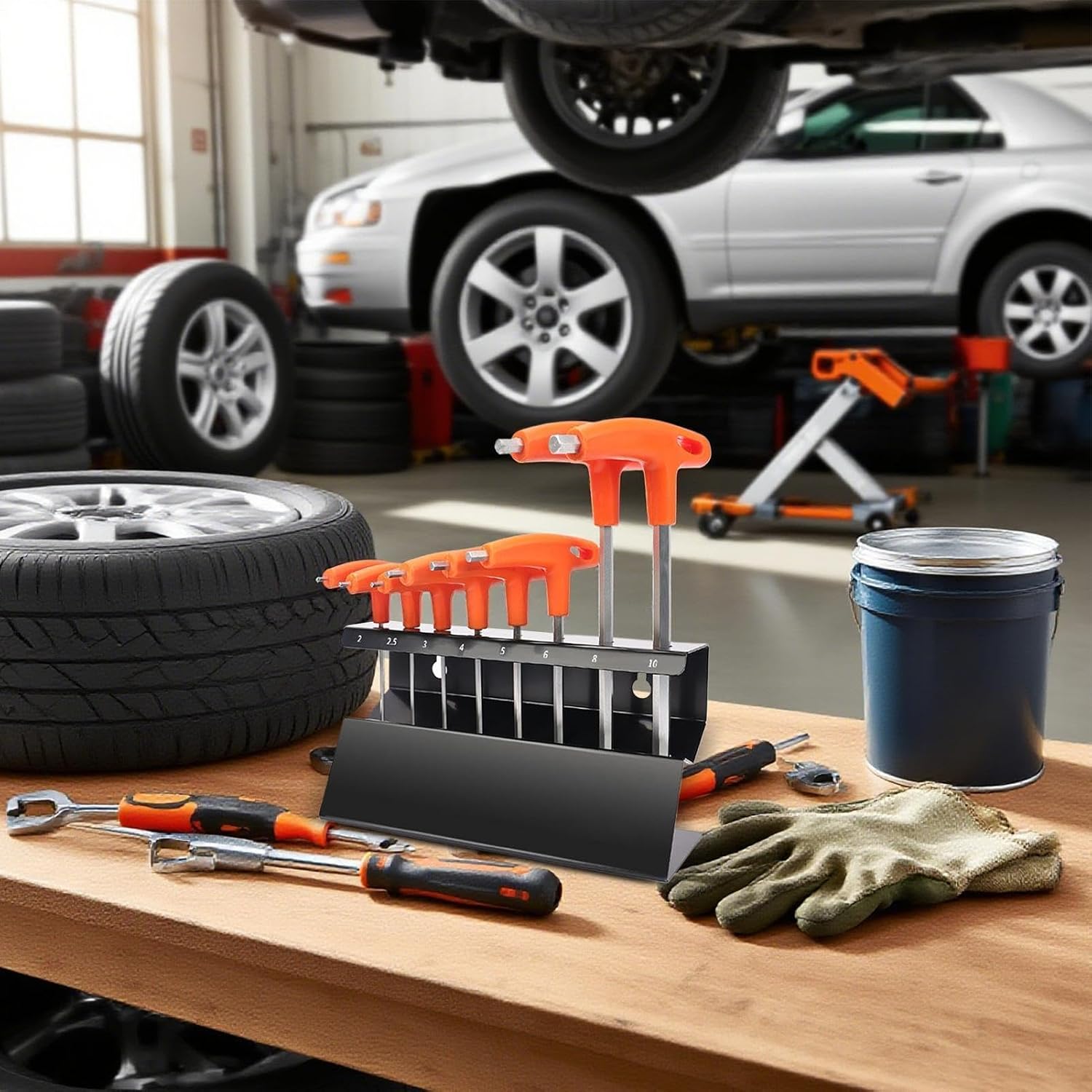  Boîte à Outils, Organisateur De Clés Hexagonales En Acier Inoxydable, Taille Compacte, Support Mural Peu Encombrant, Garage, Atelier, Accessoire De Rangement Robuste Pour Le Salon De La Maison
