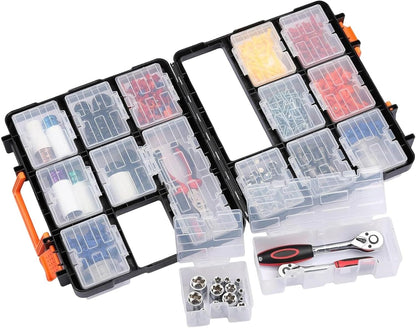 GENERIC Boîte De Rangement Amovible, Organiseur De Petites Pièces, Récipient à Outils Avec Poignée, Vis Et écrous, Empilable, étui De Rangement Pour Outils Avec Accès Facile, Organisateur De Pièces Pour