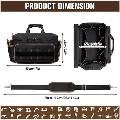  Sac à Outils D'Électricien | Grande Capacité Avec Poche Boîte, Ceinture Et Poignée Rembourrée - Sacoche Portable De Rangement Pour Outils | Pour Électricien Mécanicien Menuisier Construction Père Trav