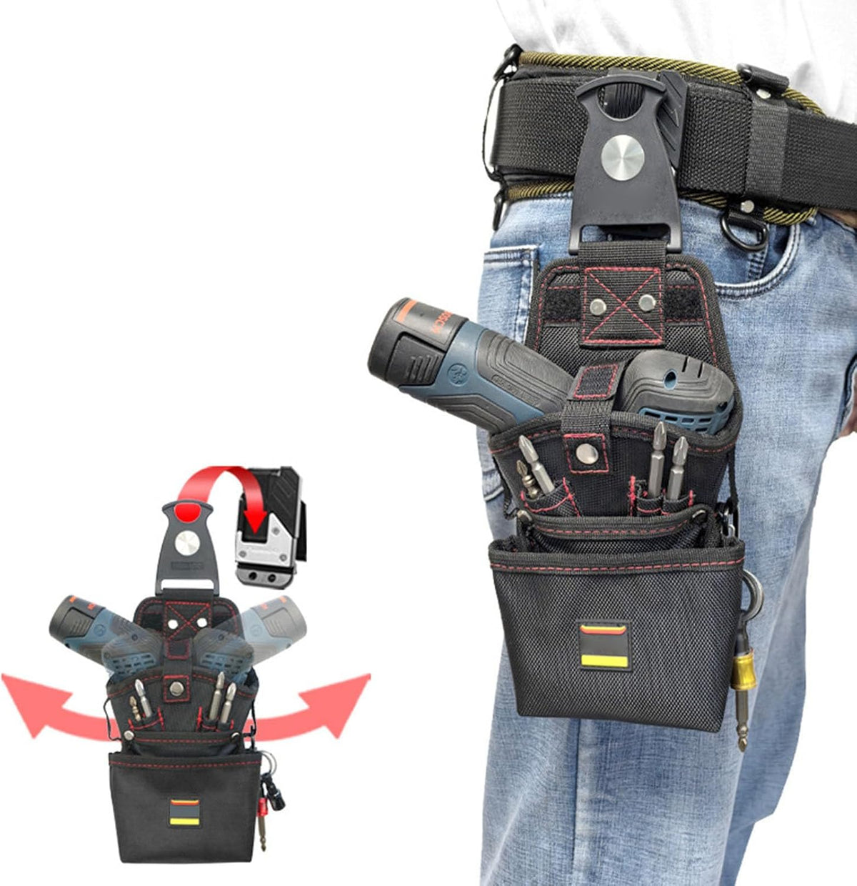  Sac à Outils De Ceinture | Sac Porte-Outils Ceinture Aimanté | Organisateur Résistant Aux Rayures Pour Électricien Sur Chantier BTP Et Atelier